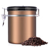 Large Airtight Stainless Steel Vacuum Sealed Coffee Canister for Ground or Whole Beans