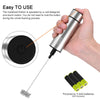 Handheld Milk Frother with Pedestal, Clean Brush, Stainless Steel, Perfect for Cappuccinos, Bulletproof Coffee, Latte