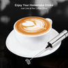Handheld Milk Frother with Pedestal, Clean Brush, Stainless Steel, Perfect for Cappuccinos, Bulletproof Coffee, Latte