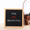 Wooden Frame Black Felt Message Board Changeable Signs with Letters And Numbers Display Any Message