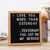 Wooden Frame Black Felt Message Board Changeable Signs with Letters And Numbers Display Any Message