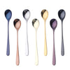 8'' Stainless Steel  Ice Spoon - Long handle Rose Gold Coffee Spoon - Set 7 Colors Long Ice Scoop Black Mixing Colour Spoon