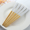 5 Pairs Chopsticks Stainless Steel Titanize Chinese Gold chopsitcks Set Black Metal Chop Sticks Set Used For Sushi Dinnerware