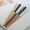 5 Pairs Chopsticks Stainless Steel Titanize Chinese Gold chopsitcks Set Black Metal Chop Sticks Set Used For Sushi Dinnerware