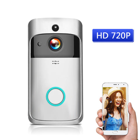 WiFi Smart Security DoorBell - HD 720P Visual Intercom Recording Video and Home Monitoring Night Vision