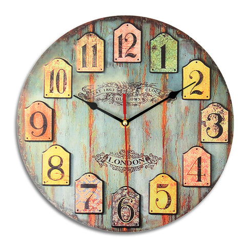 12 Inch Wooden Vintage Wall Clock