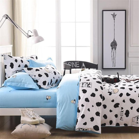 1.2m 2.2m Dairy Cow Pattern 4 Pcs Bedding Sets