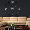 Modern Large 3D DIY Mirror Surface Art Wall Clock For Home, Office Decor