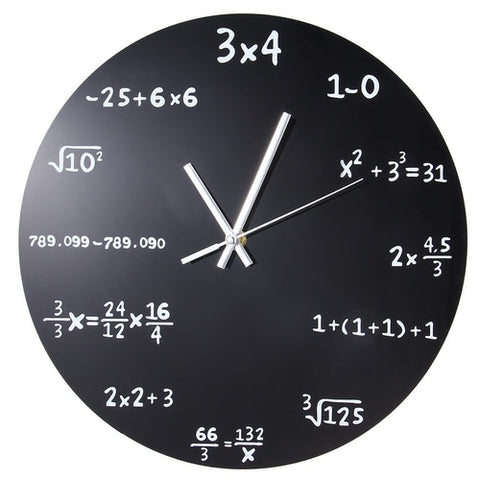 Mathematics Blackboard Pop Quiz Clock