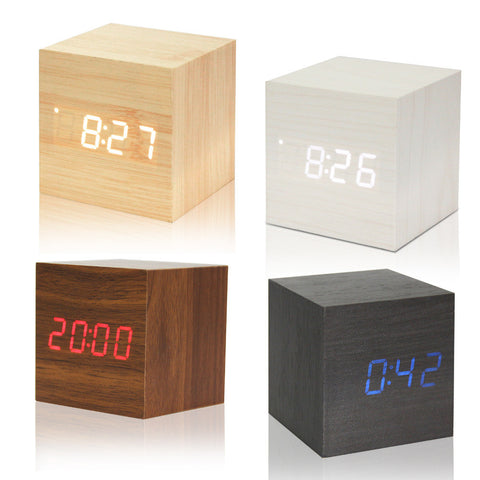 USB/AAA Powered Cube LED Digital Alarm Clock