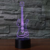 3D Illusion Guitar Night Light, 7 Color with Touch Switch USB Cable LED Light for Home Decorations