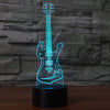 3D Illusion Guitar Night Light, 7 Color with Touch Switch USB Cable LED Light for Home Decorations