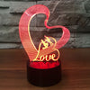 LOVE - 3D Illusion 7 Color Night Light with Touch Switch USB Cable Nice Gift