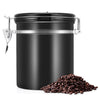 Large Airtight Stainless Steel Vacuum Sealed Coffee Canister for Ground or Whole Beans