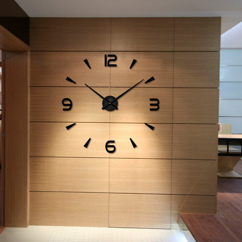 Modern Large 3D DIY Mirror Surface Art Wall Clock For Home, Office Decor